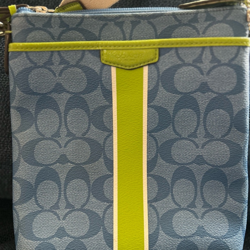 Stylish Blue and Green Crossbody Bag - Picture 2 of 15